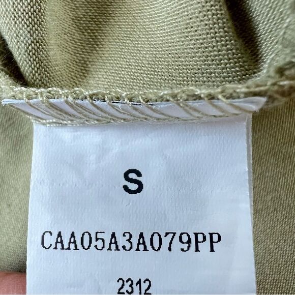 Cupshe Surplice Smocked Waist Mini Dress Olive Green Boho Dress - Picture 9 of 11